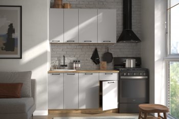 КУхонный гарнитур Валерия 1400 мм вотан/серый (Сурская) в Невьянске - nevyansk.mebel-e96.ru