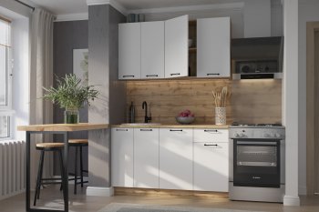 КУхонный гарнитур Валерия 1400 мм вотан/белый (Сурская) в Невьянске - nevyansk.mebel-e96.ru