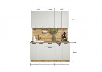 КУхонный гарнитур Валерия 1600 мм вотан/серый (Сурская) в Невьянске - nevyansk.mebel-e96.ru