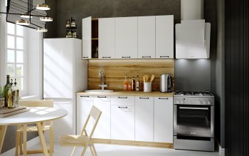 КУхонный гарнитур Валерия 1600 мм вотан/белый(Сурская) в Невьянске - nevyansk.mebel-e96.ru