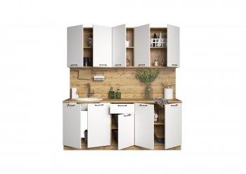 КУхонный гарнитур Валерия 2000 мм вотан/белый (Сурская) в Невьянске - nevyansk.mebel-e96.ru