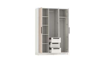 Шкаф 1300 мм 83.08 Вегас (3-х дв.) белый (Олмеко) в Невьянске - nevyansk.mebel-e96.ru