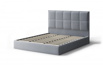 Кровать с ПМ Велла велюр NEO 25 (серый) (МЛК) в Невьянске - nevyansk.mebel-e96.ru