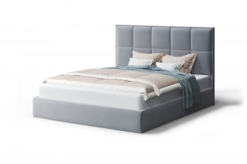 Кровать с ПМ Велла велюр NEO 25 (серый) (МЛК) в Невьянске - nevyansk.mebel-e96.ru