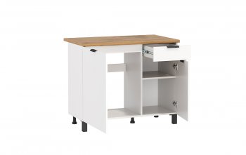 Шкаф нижний Венера (1000) ЛДСП белый (Олмеко) в Невьянске - nevyansk.mebel-e96.ru