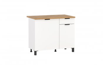 Шкаф нижний Венера (1000) ЛДСП белый (Олмеко) в Невьянске - nevyansk.mebel-e96.ru