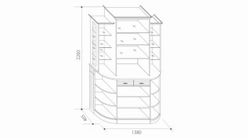 Шкаф универсальный с зеркалами Венеция В-1 (Мар) в Невьянске - nevyansk.mebel-e96.ru