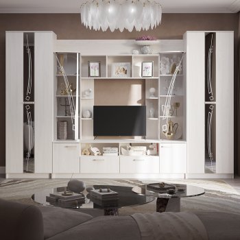 Стенка Венеция ясень белый (БТС) в Невьянске - nevyansk.mebel-e96.ru