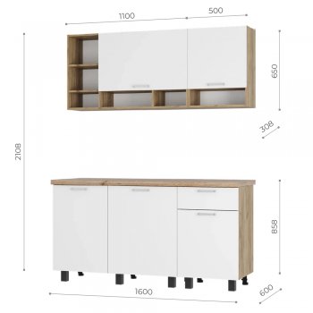 Кухонный гарнитур 1600 мм Вика (БТС) в Невьянске - nevyansk.mebel-e96.ru