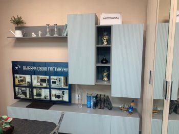 Стенка Сканди МДФ НМ-001 грин грей софт (Стиль) в Невьянске - nevyansk.mebel-e96.ru